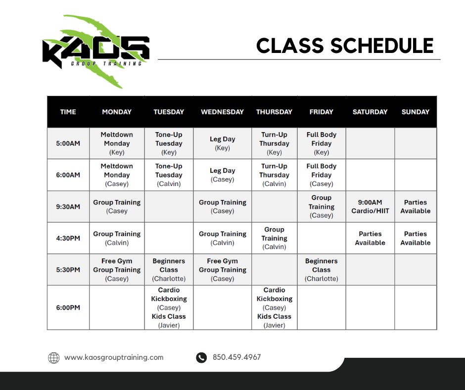 Kaos Schedule 2024