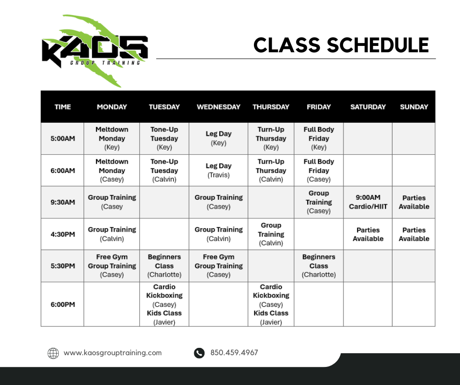 Kaos Schedule 2024